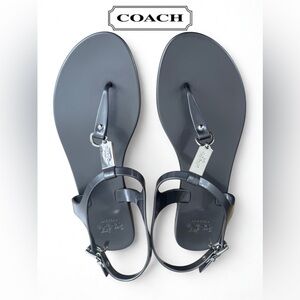 COACH Piccadilly T-strap Jelly Smoke Grey Size 10